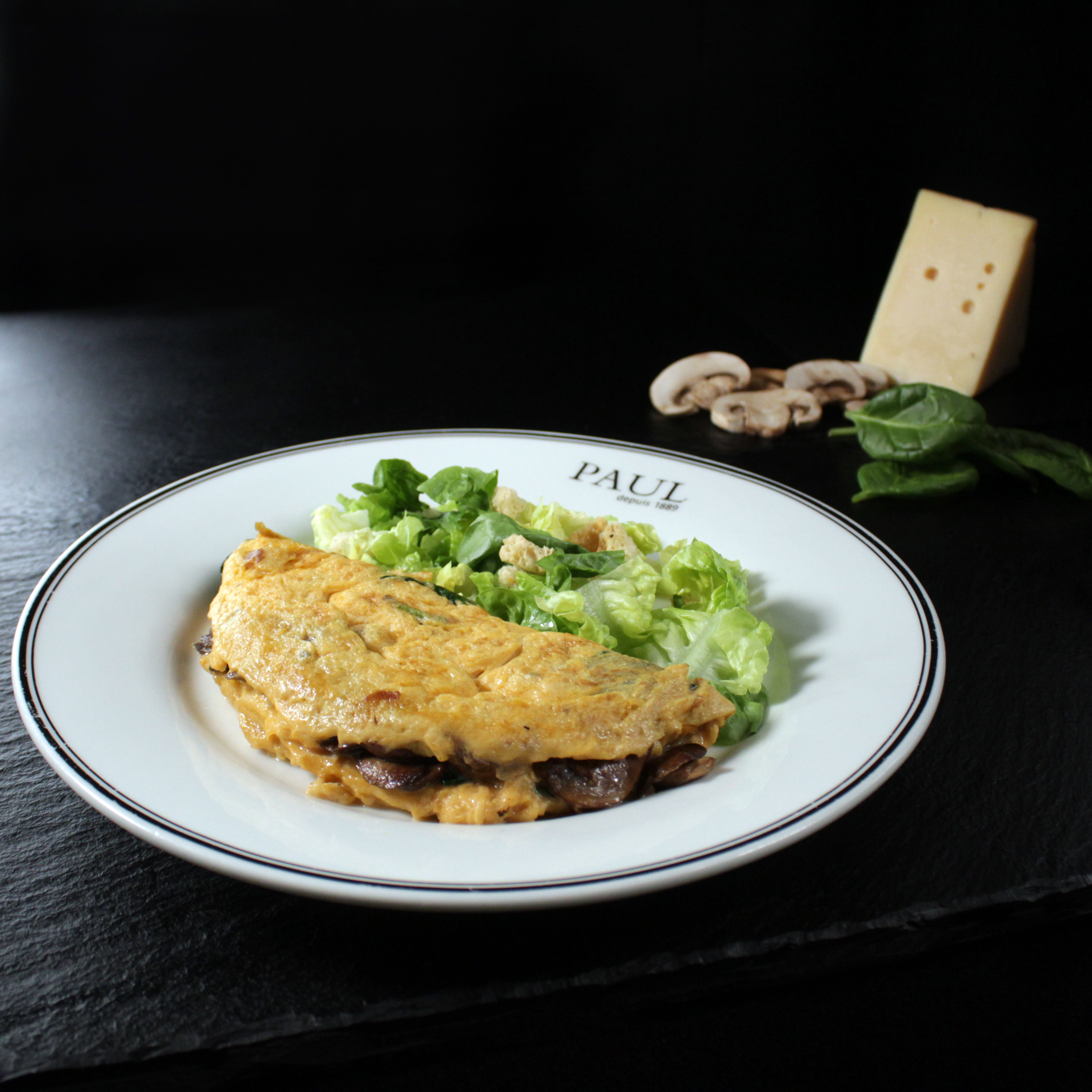 Spinach & Mushroom Omelette (V)